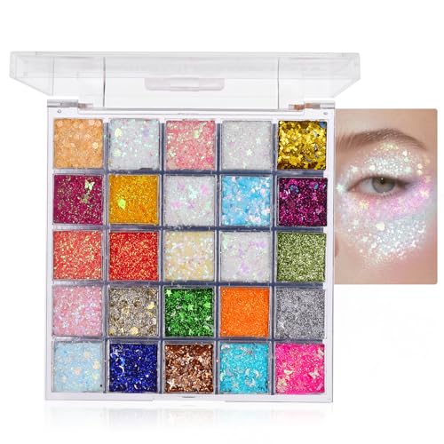 DAGEDA 25 Colors Body Glitter Palette - Face & Hair Gel