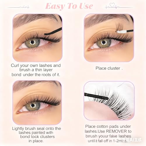 DIY Lash Extension Kit 280PCS Clusters 30D+40D with Bond & Seal