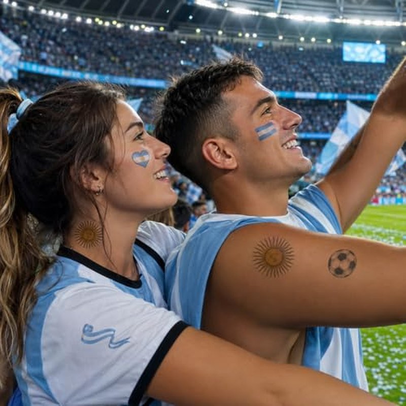 Argentina Flag Temporary Tattoos for World Cup 2026 Soccer Fans