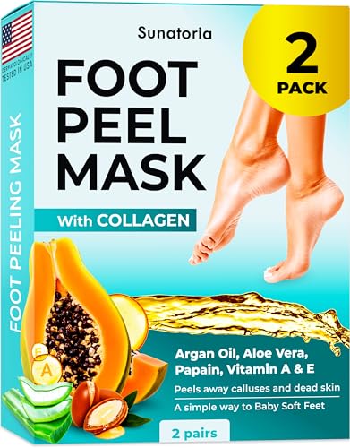 SUNATORIA Exfoliating Foot Peeling Mask (2 Pack) - Callus Remover Booties