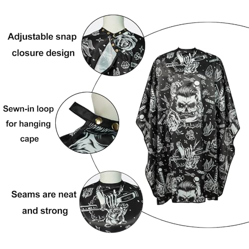 Barber Cape with Snaps, Water-Resistant Hair Salon Cutting Gown