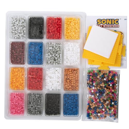 Perler Sonic the Hedgehog Fused Bead Kit, 4500 Pieces, 14 Projects