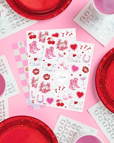 Lucky in Love Temporary Tattoos - 54 Iridescent Foil Designs