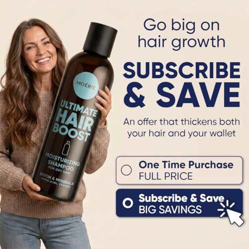 Moerie Hair Growth Shampoo for Men & Women – Biotin & Rosemary, 3-Pack