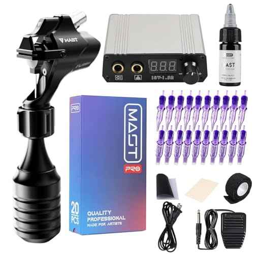 Mast Flash Rotary Tattoo Machine Kit Cartridges Disposable Needles Power Supply TZ450