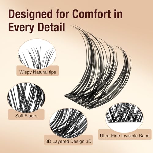 Lash Cluster Extension Kit D Curl 10-16mm with Bond & Tweezers