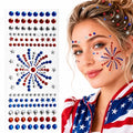 4th of July Face Gems - Patriotic Star Rhinestone Stickers