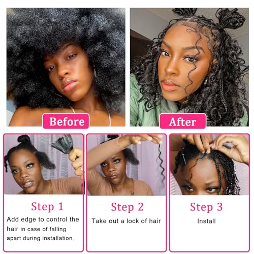 Black Deep Wave Human Braiding Hair 16 Inch Bulk for Boho & Knotless Braids - 1 Bundle