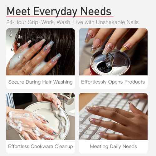 Curvlife Super Strong Nail Glue 15g for Press On Nails - Quick Drying, Semi Solid, Long Lasting, No UV Light Needed