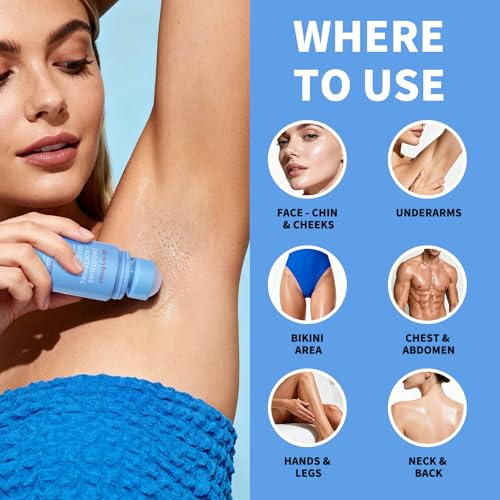 dewyhour Ingrown Hair & After Shave Soothing Serum?Soothes Razor Irritation, Targets Dark Spots,Helps With Razor Bumps for Face,Underarms,Neck & Bikini Area,Korean Skincare Roll-On for Men & Women
