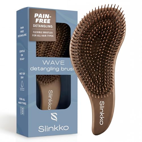 Slinkko Detangler Brush for Curly & Wavy Hair - Pain-Free Styling