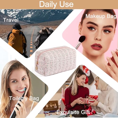 Pink Makeup Bag for Travel - Large Cosmetic Organizer