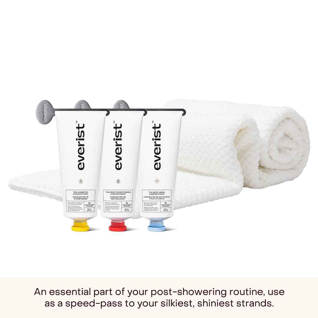 Everist The Quick-Dry Hair Towel, Microfiber, 50% Shorter Dry Time, Reduce Hair Breakage, Flexible Strap for Secure Fit, 1 Each