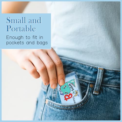 Wet Wipe Travel Size, Mini Makeup Wipes, Easy Portability, Skin-Friendly Ingredients, 24 Pack Total 192 Wipes, Blue