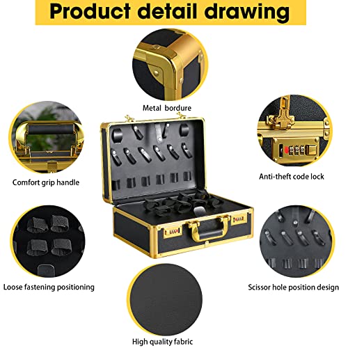Barber Tool Case with Lock | Double Layer Aluminum Storage Box