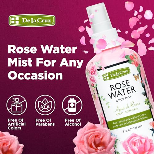 De La Cruz Pure Rose Water Body Mist - 8 fl oz