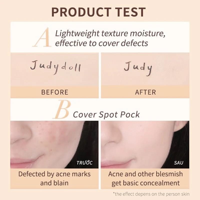 JUDYDOLL Liquid Concealer - Natural Shade, Lightweight Coverage
