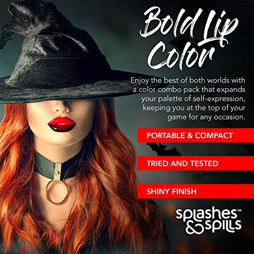 Black Lip Gloss - Moisturizing Full Coverage Shiny Finish 2 Pack