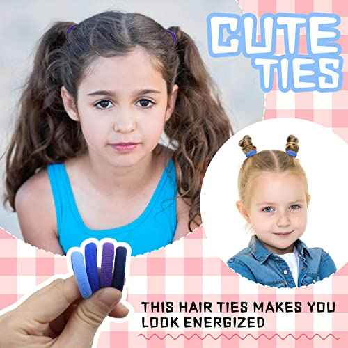 Lawie 200 Pack Terry Cloth Knit Thick Colorful Hair Ties Scrunchies Elastics Hair Bands for Thin Curly Hair Ponytail Holder