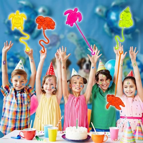 48-Piece Turtle Party Favors Set - Stick Hands & Tattoos