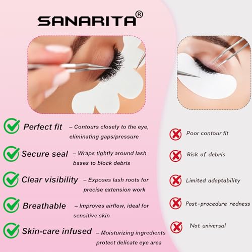 Under Eye Gel Pads for Lash Extensions, Lint-Free & Individually Wrapped, 100 Pairs