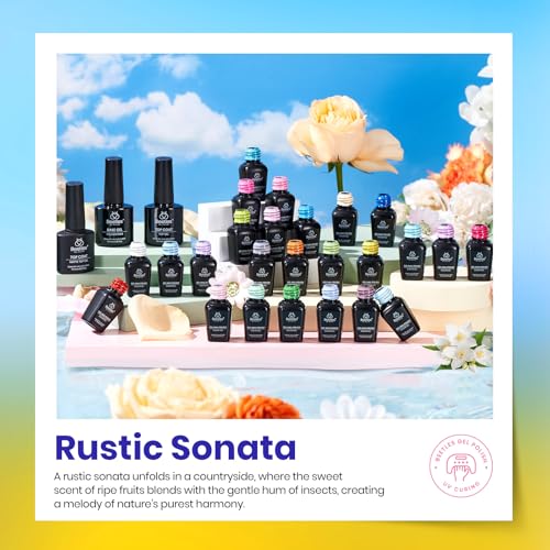 Beetles Rustic Sonata Pastel Gel Polish Set - 25 Colors + Base & Top Coats, 5ml