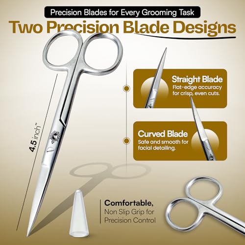 Stainless Steel Grooming Scissors Set - Straight & Curved