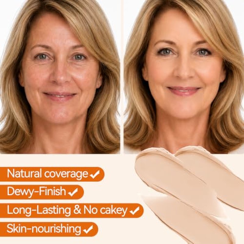 Korean Foundation Stick for Mature Skin - Hydrating, Buildable Coverage