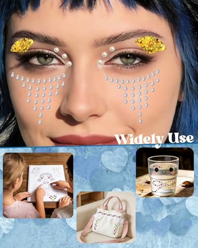 Face Glitter Gems Kit: 6 Glitter Gels & 4 Gem Sheets with Tools