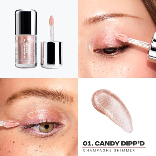 Sacheu Liquid Eyeshadow STAY-N Longwear Eye Makeup ? Buildable Highly Pigmented & Blendable Eye Shadow Cream in Matte & Shimmer Finishes, Candy Dipp¡¯d
