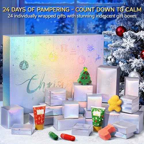 Advent Calendar 2025 for Adults Women, 24 Days Advent Beauty Calendar for Teen Girls Christmas Countdown Calendars Bath Body Spa Self Care Gift Basket for Mom Wife Girlfriend Sister Grandma Friend Her
