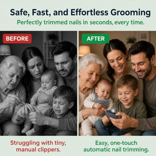Electric Nail Clipper with LED Light & 2-Speed for Seniors