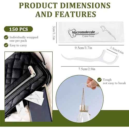 300 Count Dental Floss Picks Individually Wrapped,Leiouna Flossers Single Wrapped for Adults and Kids,Travel Hotel Restaurant Office for Teeth Clean (300)