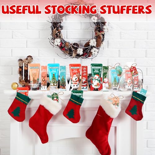 144 Pcs 36 Sets Christmas Hand Cream and Lip Balm Gift Bulk Set,Moisturizing Lip Balm Hand Lotion with Organza Bag Xmas Card, Holiday Birthday Party Favors Stocking Stuffers Gifts for Women