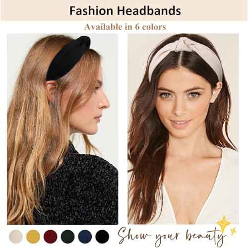 TERSE Christmas Headbands for Women Girls, Fashion Knotted Head Bands for Women's Hair