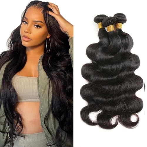 Virgin Body Wave Hair Bundles 26 28 30 Inch Black 150g