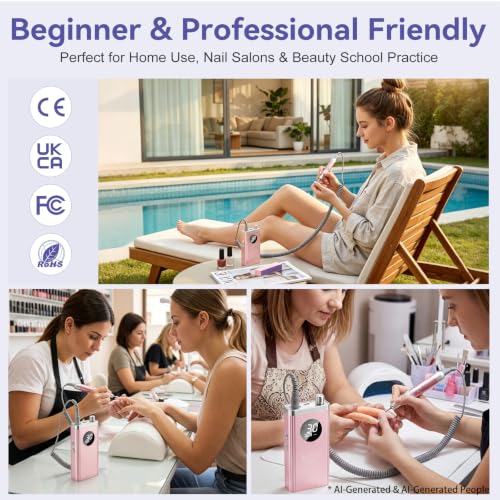 Makartt Rechargeable Nail Drill 30000RPM - Pink
