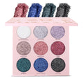 Profusion Cosmetics 9-Color Pressed Glitter Eyeshadow Palette Rose
