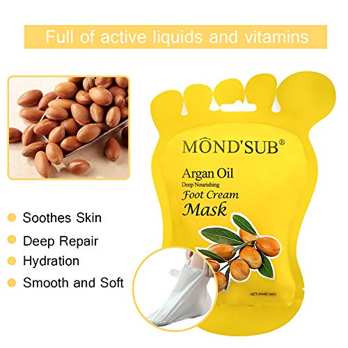 Argan Oil Foot Mask, Hydrating feet Mask,Deep Conditioning Mask, Intense Repair for Those with Dry, Callus, Chap, Darkness and Pigmentation, Best Foot Hydration Treatment Masque- Men Women(5pairs)