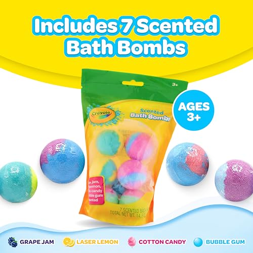 Scented Bath Bombs for Kids - 7 Pack, Non-Toxic & Stain Free
