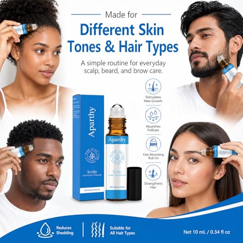 Hair Growth Roll-On Serum with Menthol & Camellia Oil, 2-Pack