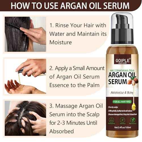 Argan Protein Hair Oil Serum Argan Oil Styling & Moisturizing Oil - Anti Frizz Control Nourishes & Repair Argan Oil for Dry Damaged Hair & Sclap Heat Protectant Serum for Shine Prevent Hair Burns