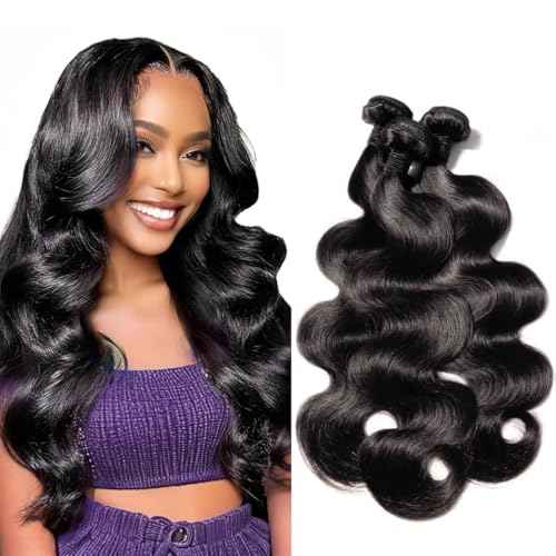 Body Wave Bundles Human Hair 18 20 22Inch Human Hair Raw Bundles 100% Unprocessed Brazilian Virgin Quick Weave Hair 3 Bundles for Black Women Natural Color