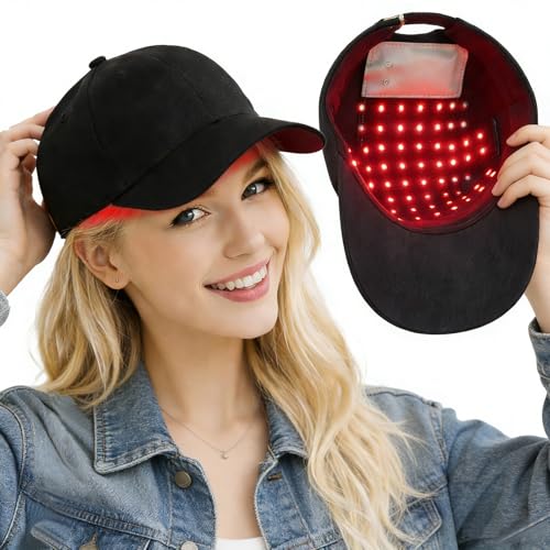 Red Light Therapy for Hair Growth, Built-in Battery & Portable Design, Laser Hair Growth Cap, Red Light Cap for Thicker Hair in Men & Women