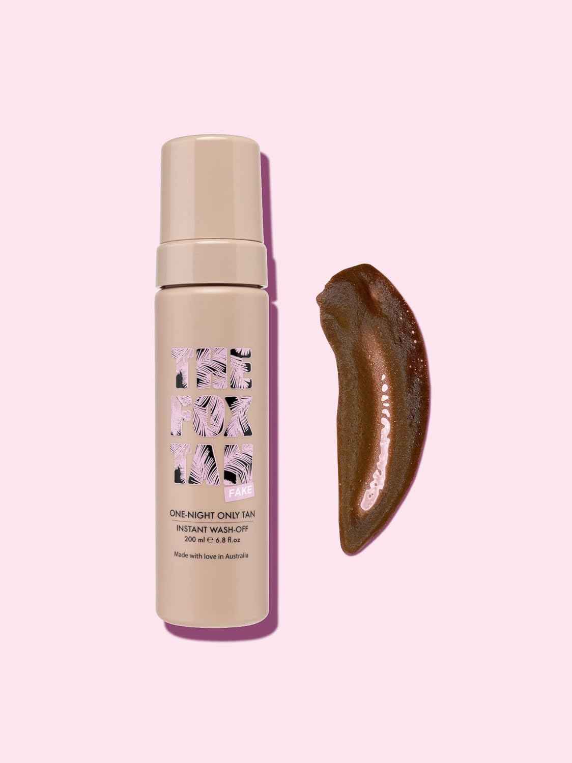 The Fox Tan One-Night Only Instant Tan Wash-Off Mousse, Fast Drying, Temporary Tan Formula For Face & Body, Vegan & Cruelty Free, 200mL