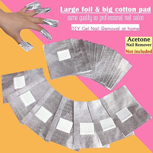 MIILYE Gel Nail Polish Remover Foil Wraps with Lint-Free Pads - 100 Pack