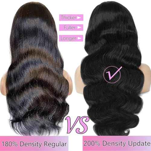 13x6 Body Wave Lace Front Wigs Human Hair Pre Plucked 28 inch 12A 210% Density Glueless HD Lace Frontal Human Hair Wigs with Baby Hair for Women