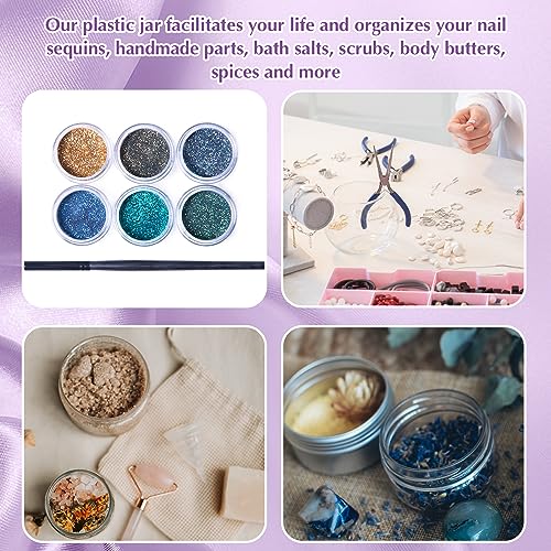 100 Pcs 2oz Plastic Jars with Lids - Clear Wide Mouth Containers