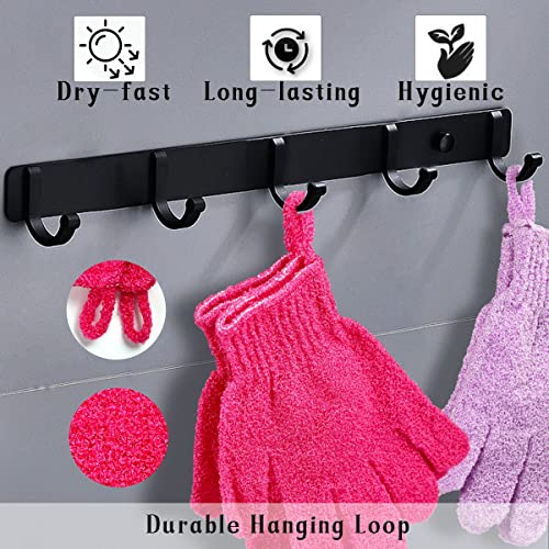 Exfoliating Shower Gloves 24 Pcs with Hanging Loop