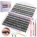 False Eyelashes 240PCS Eyelash Clusters 8-16mm 30D Individual Lashes with Lash Bond and Seal Applicator for Lash Extension Beginners
